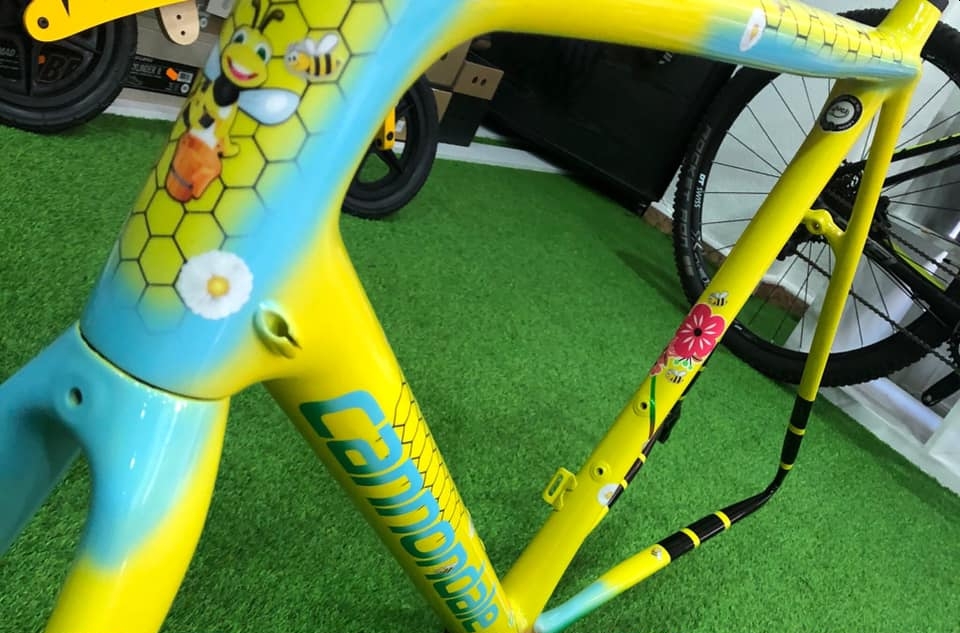 Bicicleta infantil Cannodale amarilla